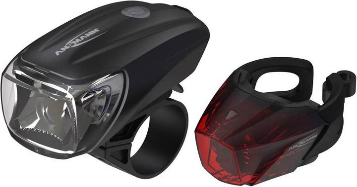 Produktbild Ansmann Fahrradbeleuchtung Fahrradlicht Set Akku Front und Rücklicht (170 lm)