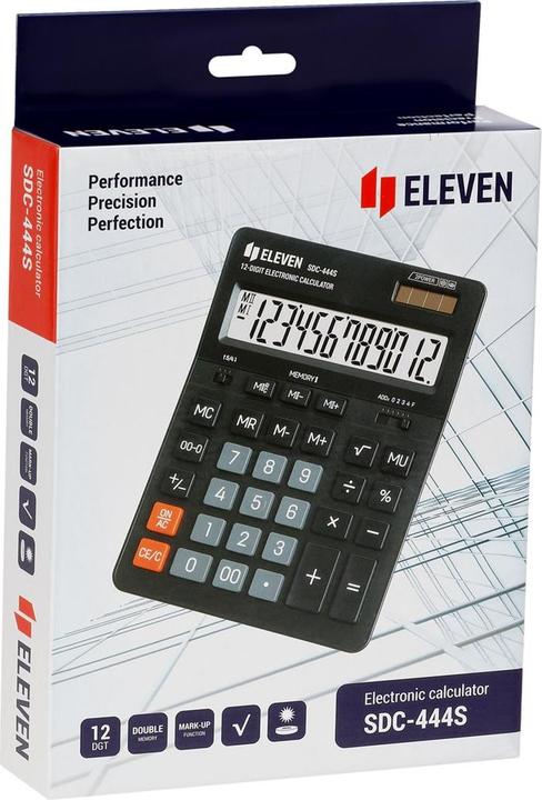 Produktbild Eleven Smart device desktop calculator SDC444S black (Batterien, Solarzellen)