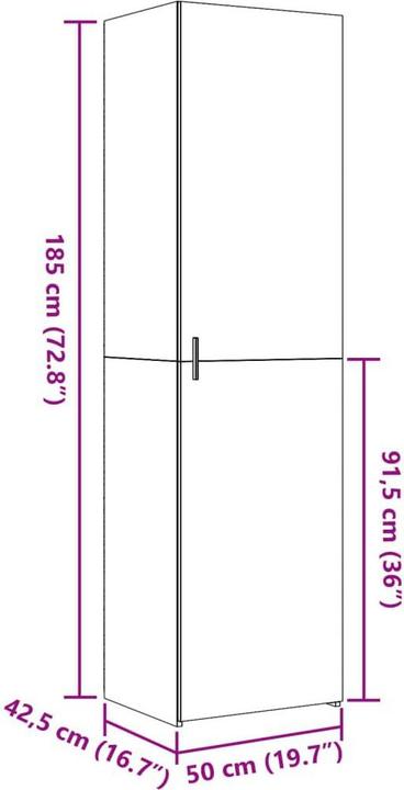 Image du produit vidaXL Highboard (50 x 42.50 x 185 cm)