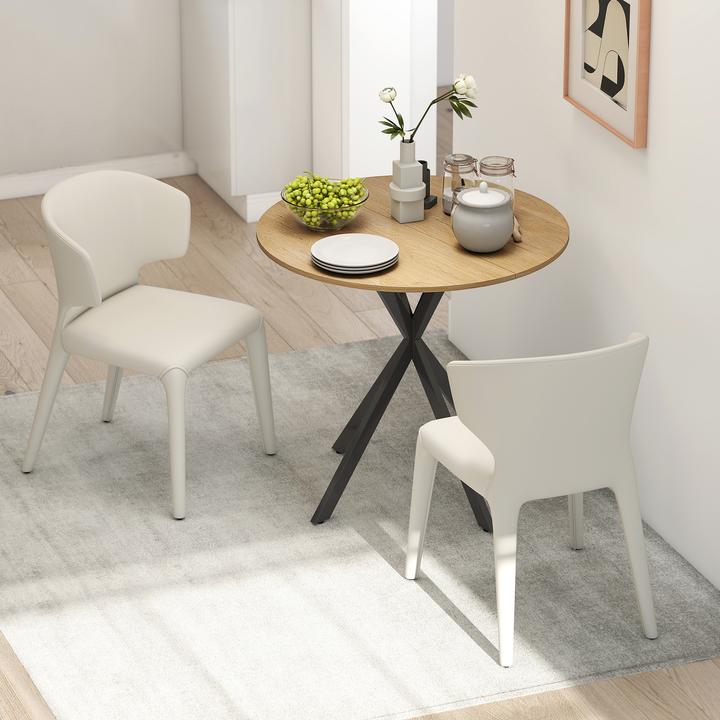 Produktbild Homcom Esstisch Spanplatte, Stahl Eiche (80 x 75 cm)