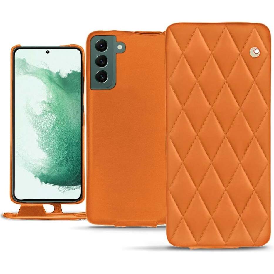 Noreve Lederschutzhülle vertikal (Samsung Galaxy S22+ 5G), Smartphone Hülle, Orange