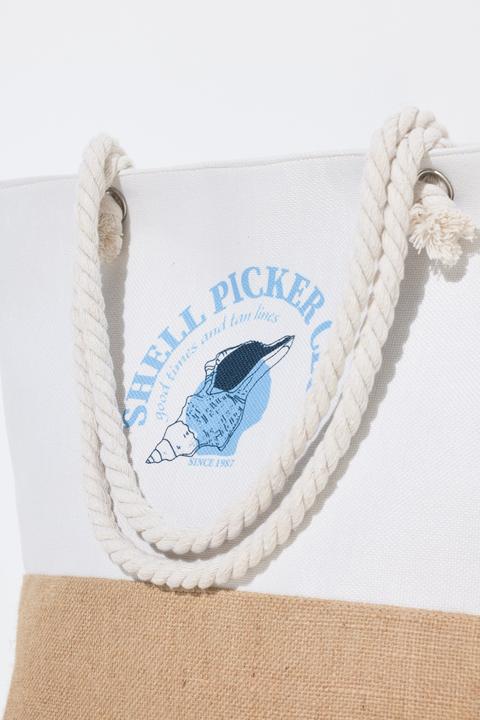 Actual product image Ulla Popken Shell Picker Club Rope Handle Beach Bag