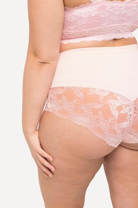 Actual product image Ulla Popken Lace Detail Stretch Microfiber High Rise Panty (58)