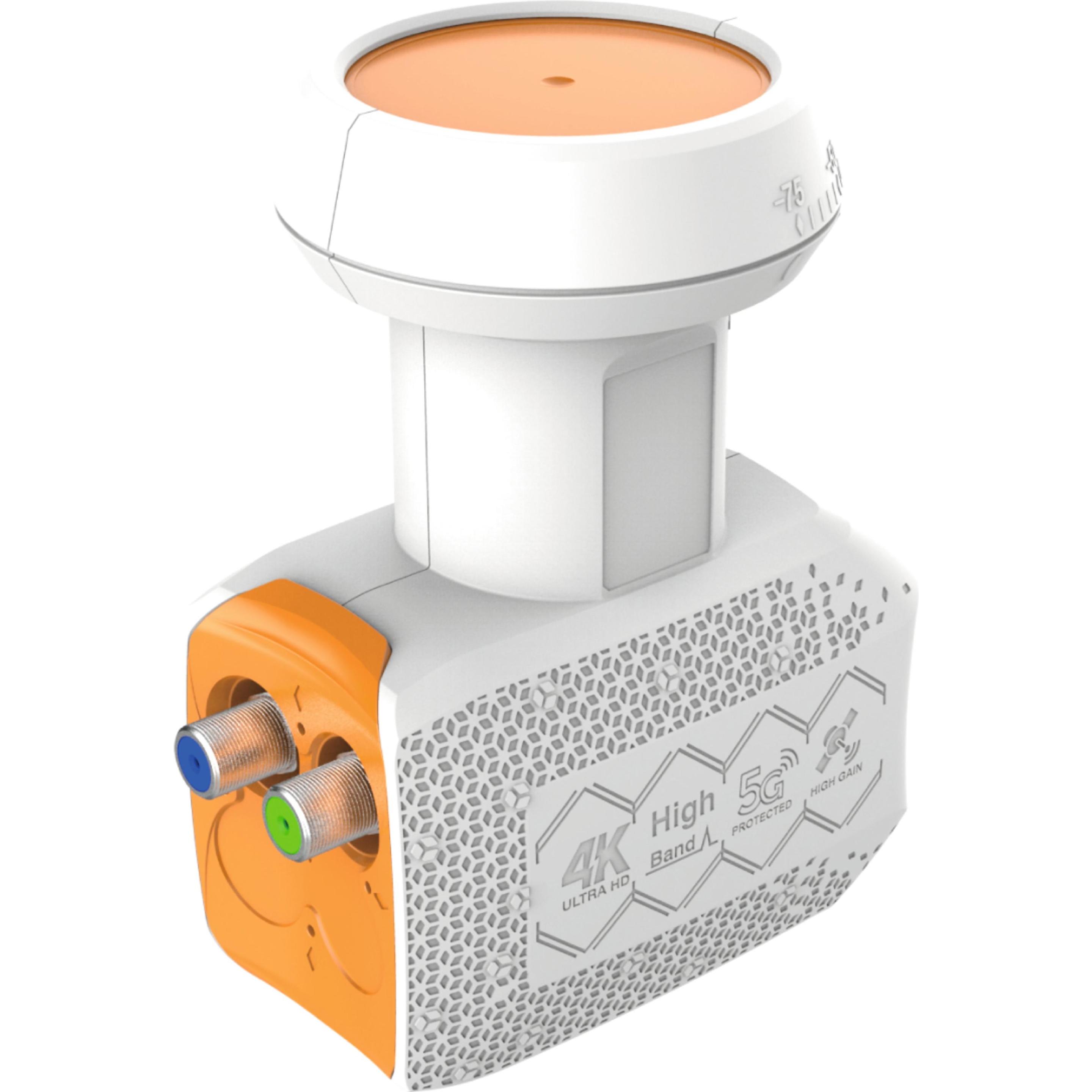 Thumbnail - TechniSat UNIX Twin LNB Low Noise Block downconverter (LNB) Orange, White (Twin LNB, 40mm), LNB, Weiss, Orange