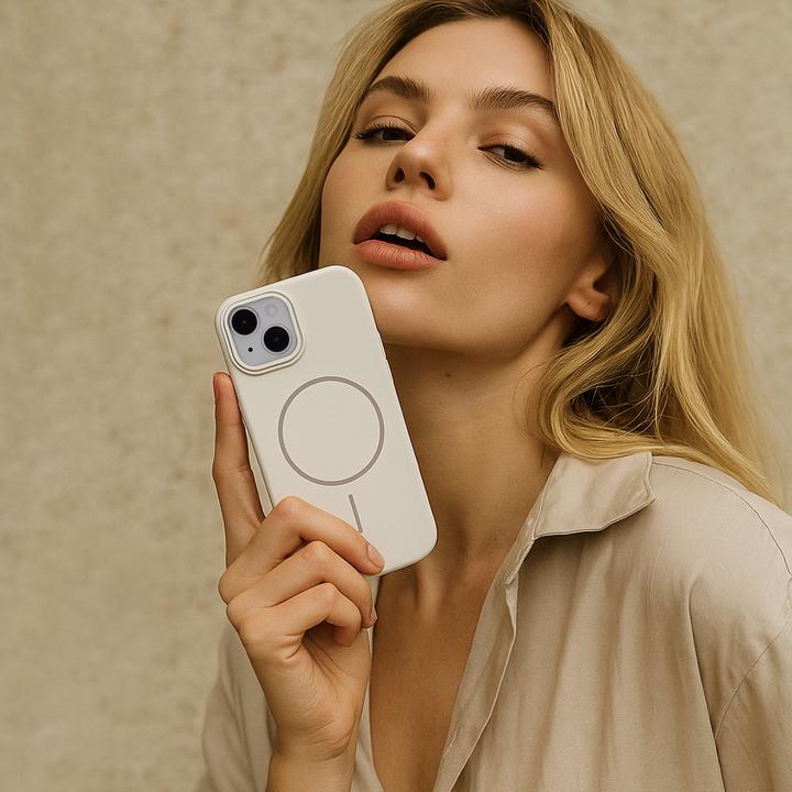 Actual product image Mobiparts Slim Line Case Apple iPhone 16 (MagSafe Compatible) Off White (Apple iPhone 16)