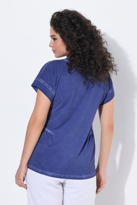 Produktbild Ulla Popken T-Shirt, cold dyed, Oversized, V-Ausschnitt, Halbarm (42, 44)