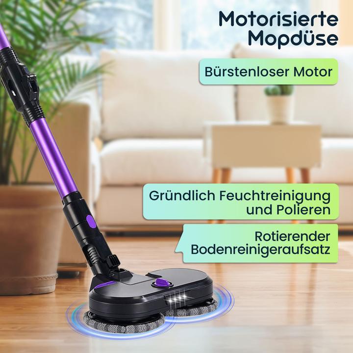 Actual product image Casativo 3in1 Zyklon-Hand- & Bodensauger mit Wischaufsatz, 23 kPa, HEPA-Filter