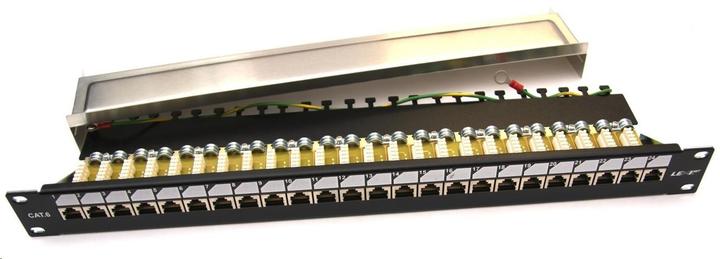 LEXI-Net 19" Patch panel EXCLUSIVE 24port, FTP, 50µm, Cat6, duální svorkovnice, černý