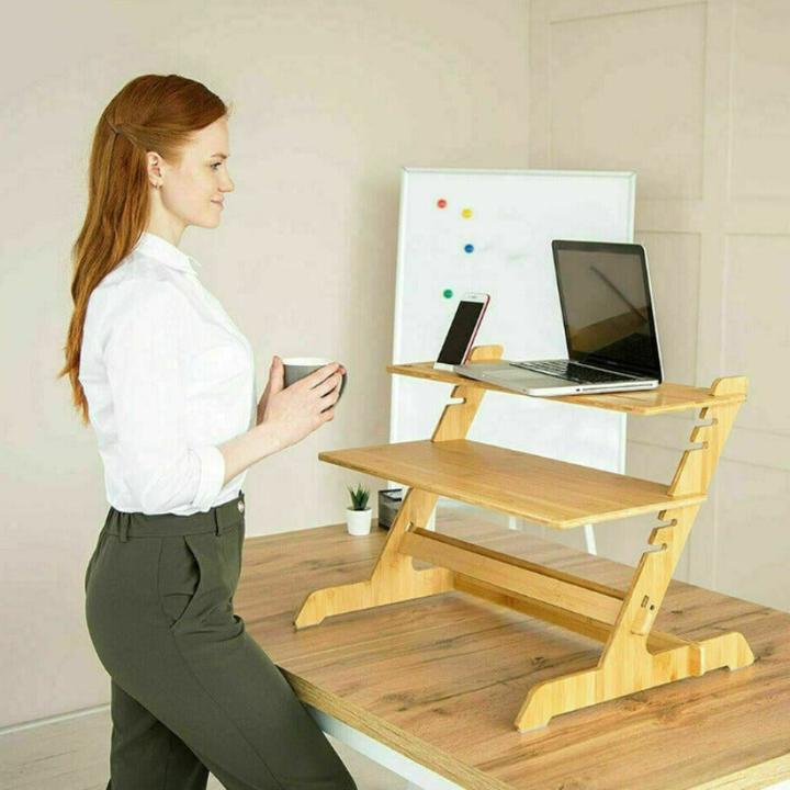 Immagine prodotto Hermex Scrivania ergonomica Tavolo per laptop rialzato Postazione di lavoro mobile in piedi