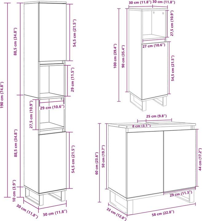 Nährwerte und Zutaten vidaXL Badmöbel Set