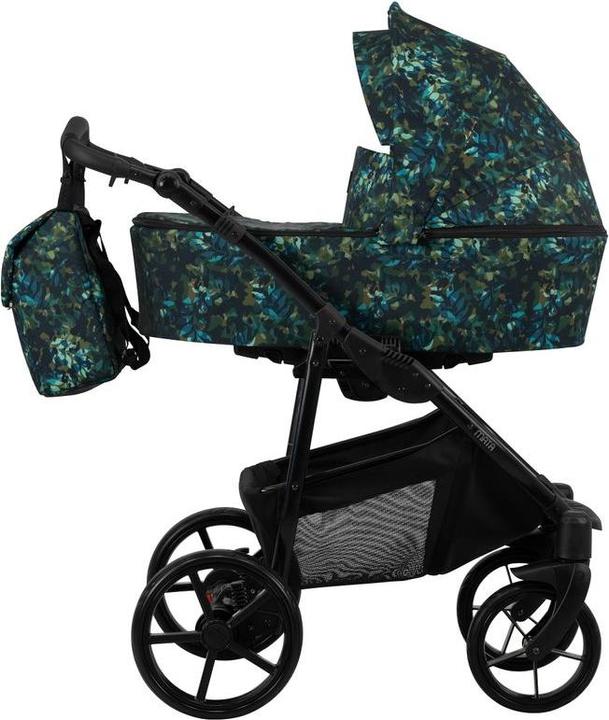 Produktbild Kunert Kombikinderwagen Mata Blätter, Gestell schwarz, inkl. Autositz Trix