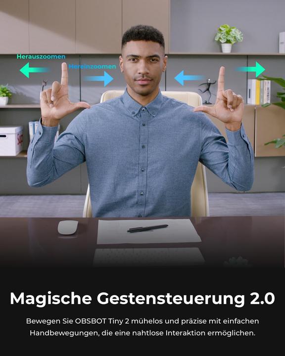 Produktbild Obsbot PTZ 4K Webcam mit KI-Tracking und Sprachsteuerung