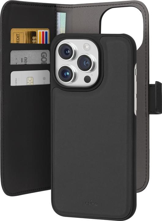 Puro Eco-cuir Portefeuille iPhone 15 Pro noir (Apple iPhone 15 Pro)