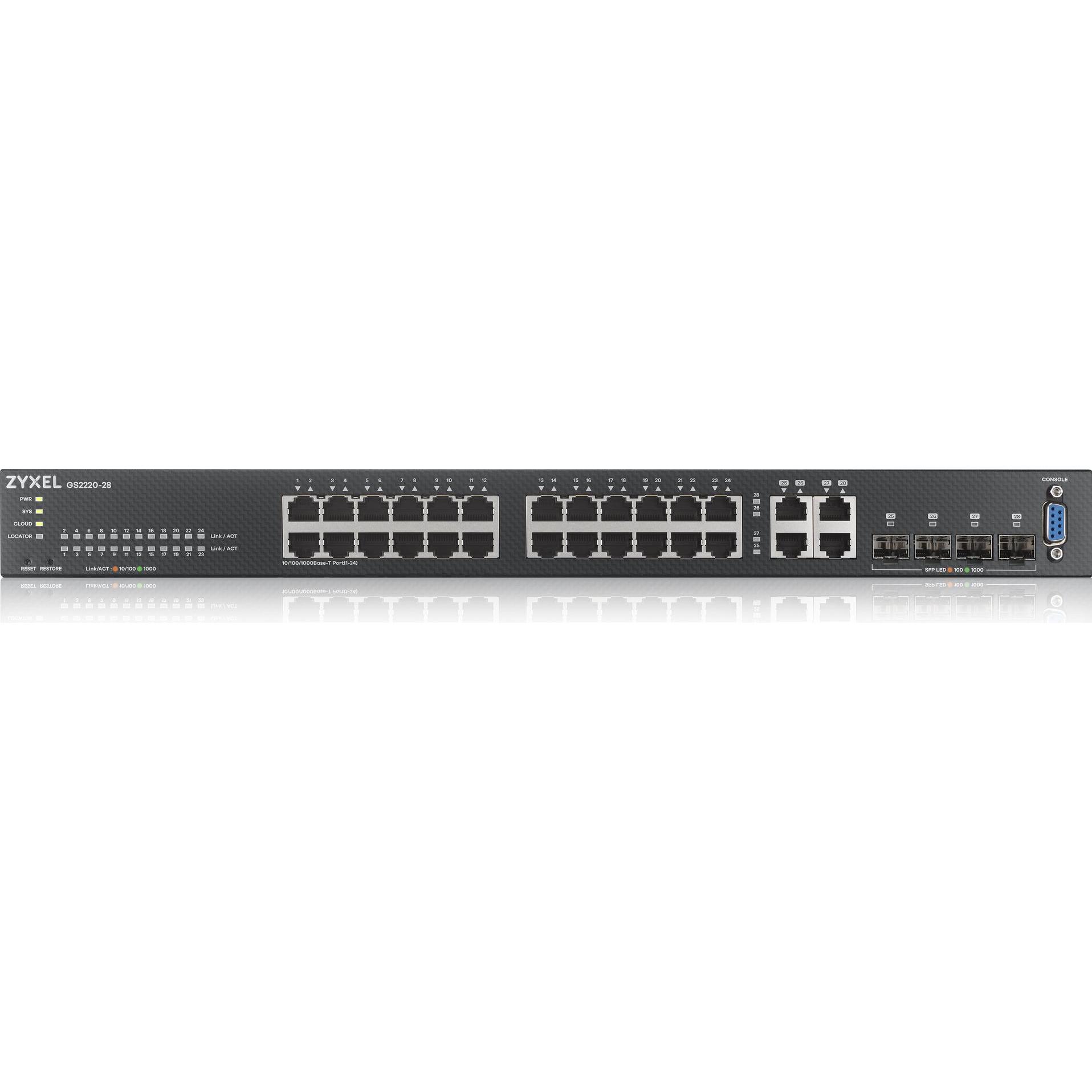 Thumbnail - Zyxel GS2220-28 (28 Ports), Netzwerk Switch, Schwarz