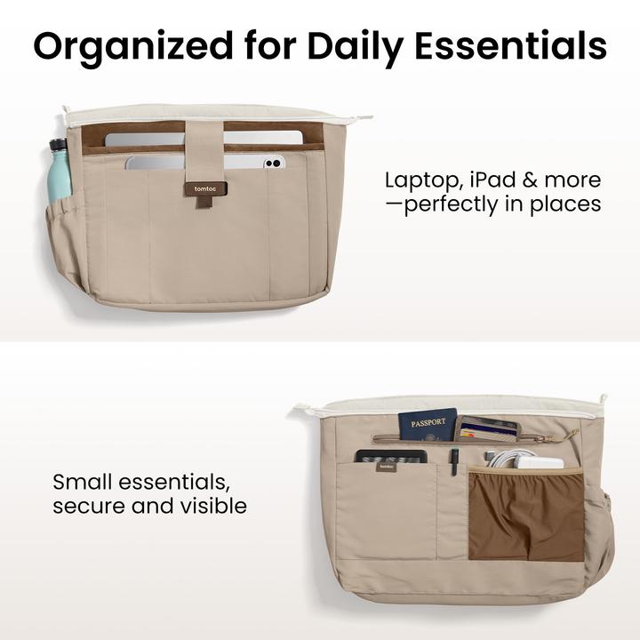 Actual product image tomtoc Terra-T38 Puffy Laptop Tote Bag, 13.5L, white (13.50 l)