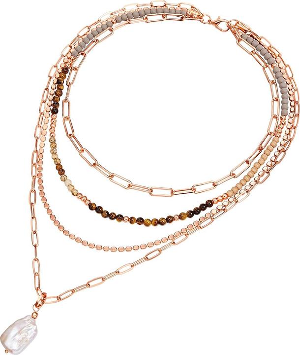 Image du produit Lulu & Jane Alliage métallique pierre naturelle perle de culture d'eau douce or jaune 43,0/46,0/52,0/58,0 cm - (Alliage de métal 100%.)