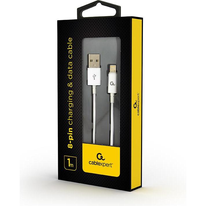 Thumbnail - Gembird CC-USB2P-AMLM-1M-W Lightning-Kabel Weiss (1 m, USB 2.0), USB Kabel
