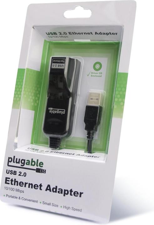 Produktbild Plugable USB 2.0 to Ethernet Adapter (USB, RJ45 (1x))