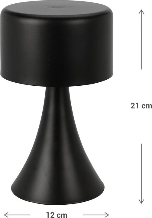 Image du produit Home&Styling Lampe de bureau LED design, noire, à piles, 12 x 21 cm