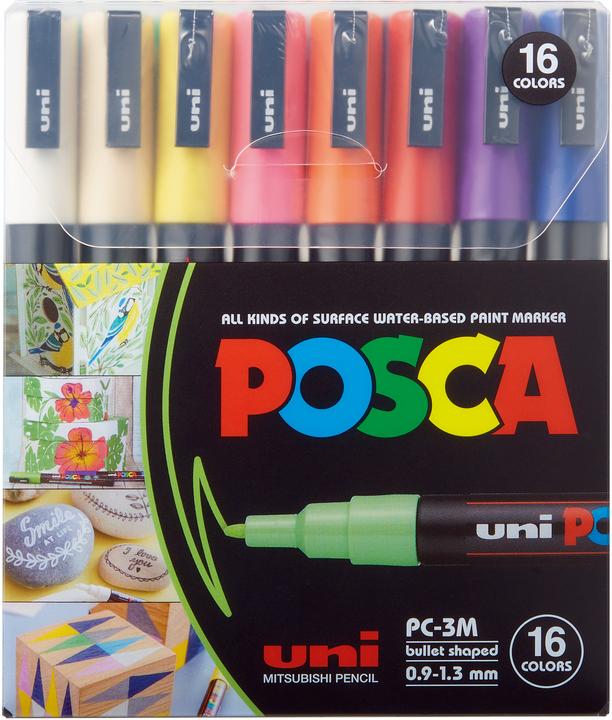 Immagine prodotto Posca Marker PC-3M Rundspitze (Multicolore, 1.30 mm, 16 x)