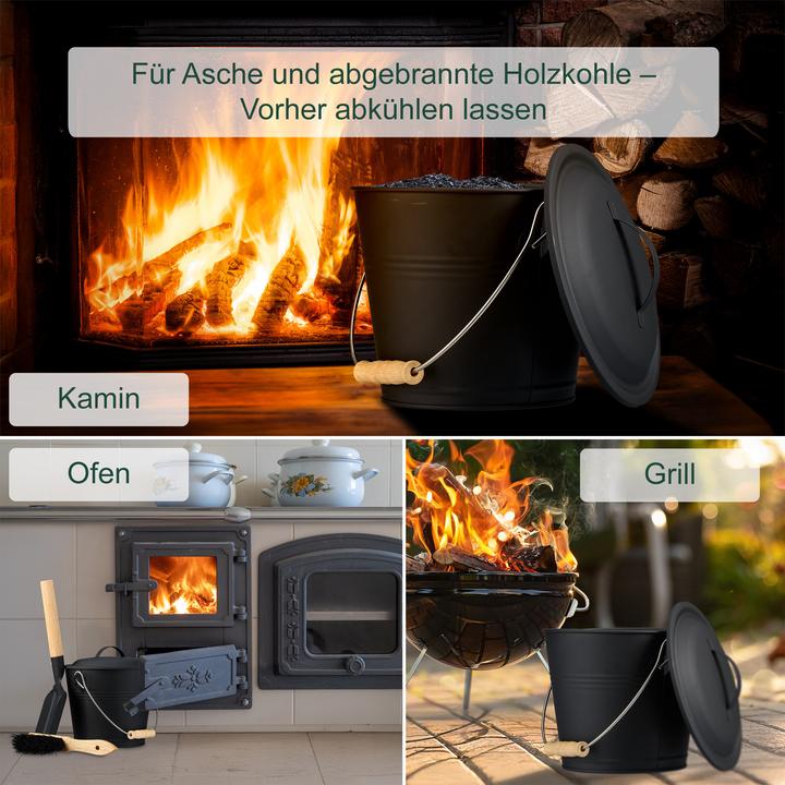 Actual product image Relaxdays Ascheeimer mit Feger & Schaufel