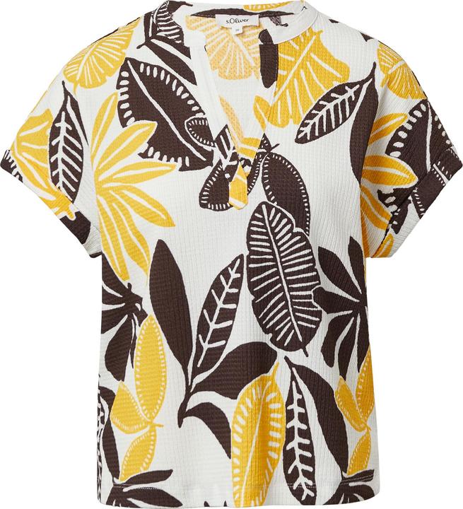 Produktbild S.Oliver T-Shirt Strukturiertes T-Shirt im Relaxed Fit mit V-Ausschnitt (40)