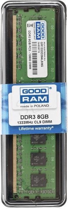 Produktbild Goodram GR1333D364L98G (1 x 8GB, 1333 MHz, DDR3-RAM, DIMM)