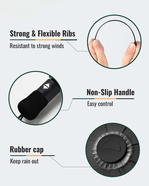 Produktbild Alopini Regenschirm Grosser sturmfester reflektierender Taschenschirm