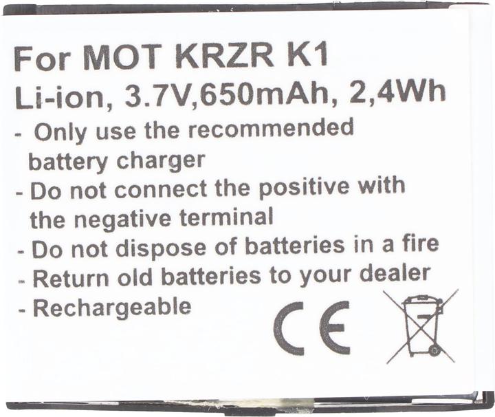 Actual product image XCell Motorola KRZR K1, BC50, CFNN1043 battery from AccuCell