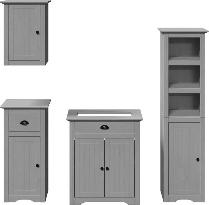 Produktbild VidaXL 4-tlg. Badmöbel-Set BODO Weiss Massivholz Kiefer