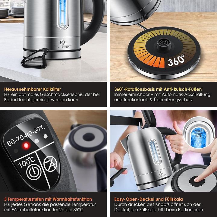 Immagine prodotto Kesser Wasserkocher mit LED & Teefiltereinsatz (1.70 l)