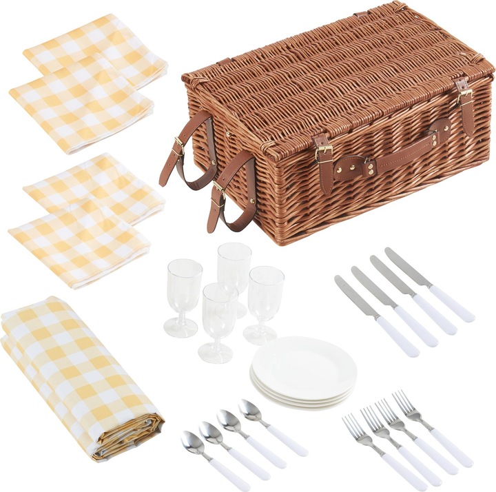 Actual product image Casa.Pro Picknickkorb Brindisi für 4 Personen Komplettset