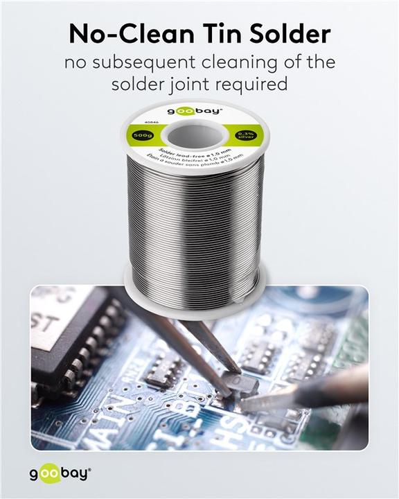 Image du produit Goobay Étain de soudure sans plomb, ø 1,0 mm, 500 g (Souder)