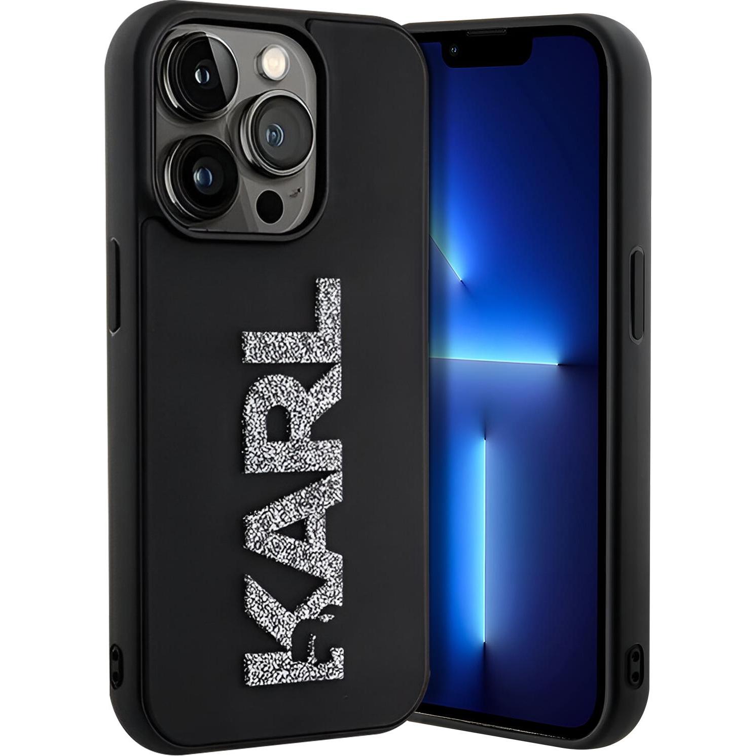 Karl Lagerfeld KLHCP15X3DMBKCK iPhone 15 Pro Max 6.7" czarny/black hardcase 3D Rubber Glitter Logo (Apple iPhone 15 Pro ...