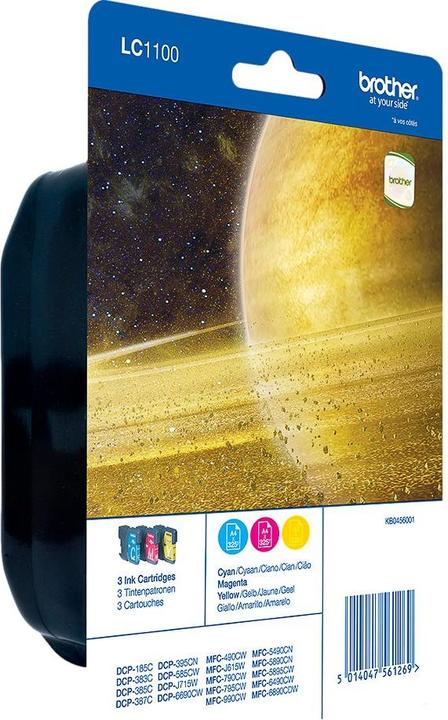 Actual product image Brother LC1100RBWBP - Yellow, Cyan, Magenta - Original (C, M, Y)