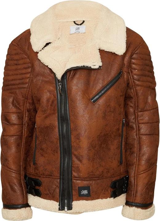 Sixth June veste en cuir sherpa