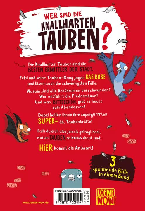 Actual product image Knallharte Tauben gegen das Böse (German, Loewe Wow! Andrew McDonald, Ulrich Thiele, Ben Wood, 2020)
