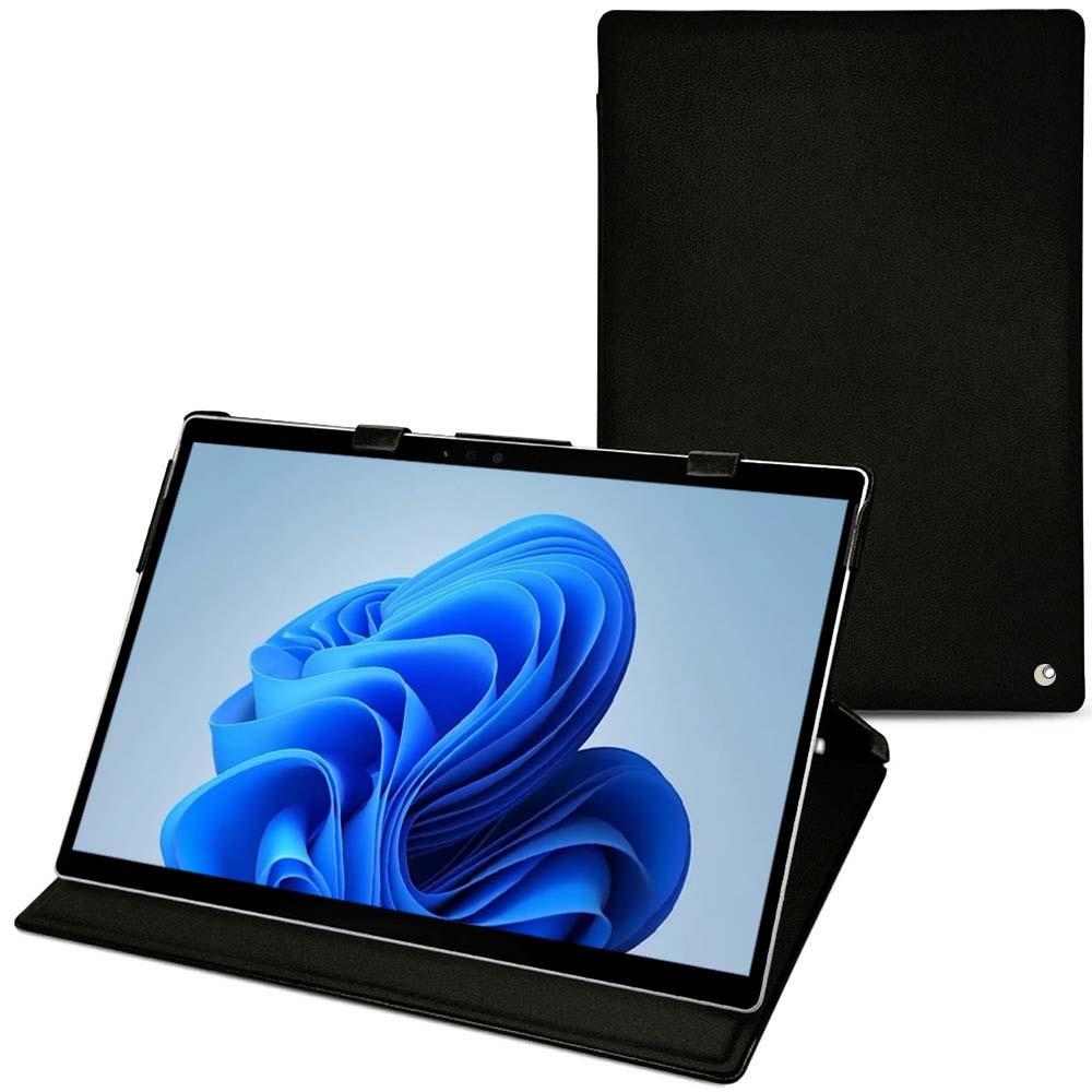 Noreve Lederschutzhülle vertikal (Microsoft Surface Pro 8), Tablet Hülle, Schwarz