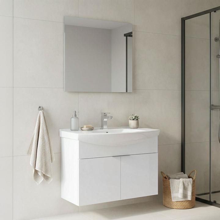 Produktbild Homitis Purus 80 Bathroom Cabinet With Sink & Mirror Set (2 Pieces)