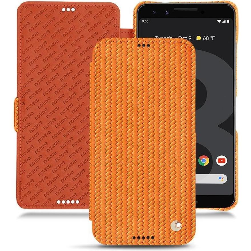 Noreve Lederschutzhülle horizontal (Google Pixel 3 XL), Smartphone Hülle, Orange