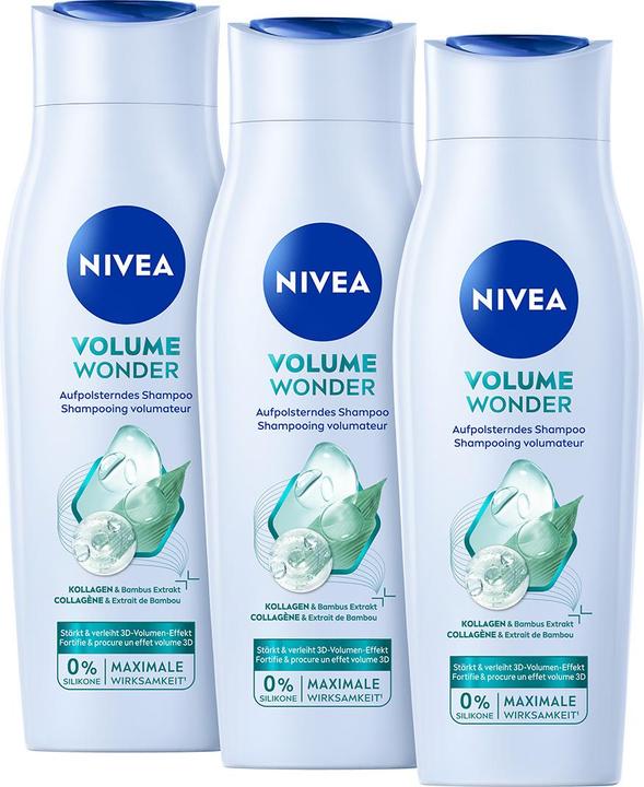 Image du produit NIVEA Volume Wonder Shampoo Trio (750 ml, Shampoing liquide)