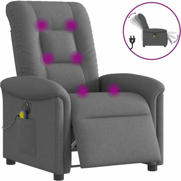 Produktbild vidaXL Massagesessel Elektrisch Dunkelgrau Stoff
