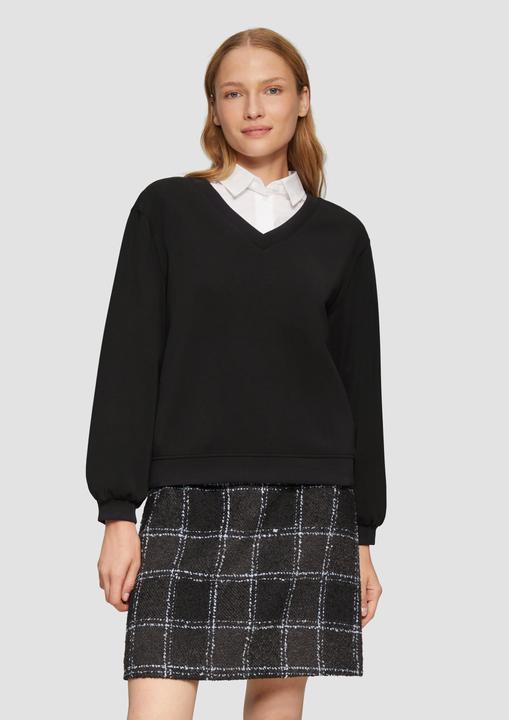 Produktbild S.Oliver Sweatshirt Scuba-Sweatshirt mit V-Ausschnitt (32)