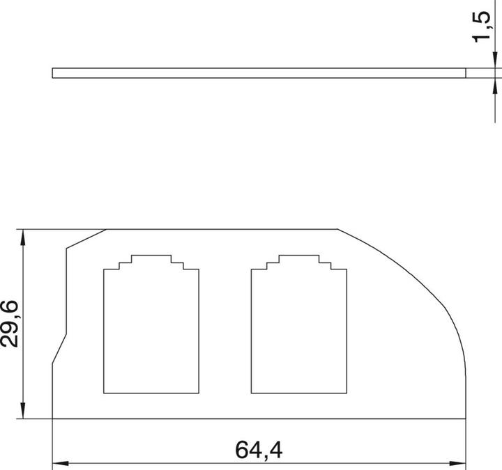 Actual product image OBO Bettermann OBO MPR2/2B mounting plate with 2 x hole pattern type B (Various)