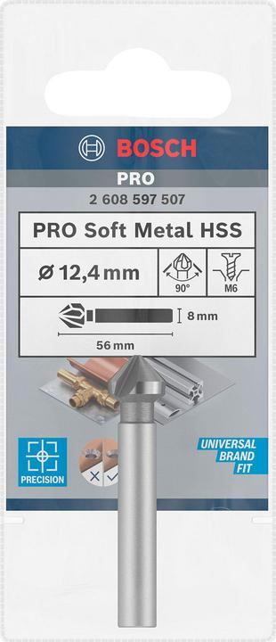 Actual product image Bosch Professional Zubehör PRO Soft Metal HSS countersink, 12.4 x 56 mm, M6 (8 mm)