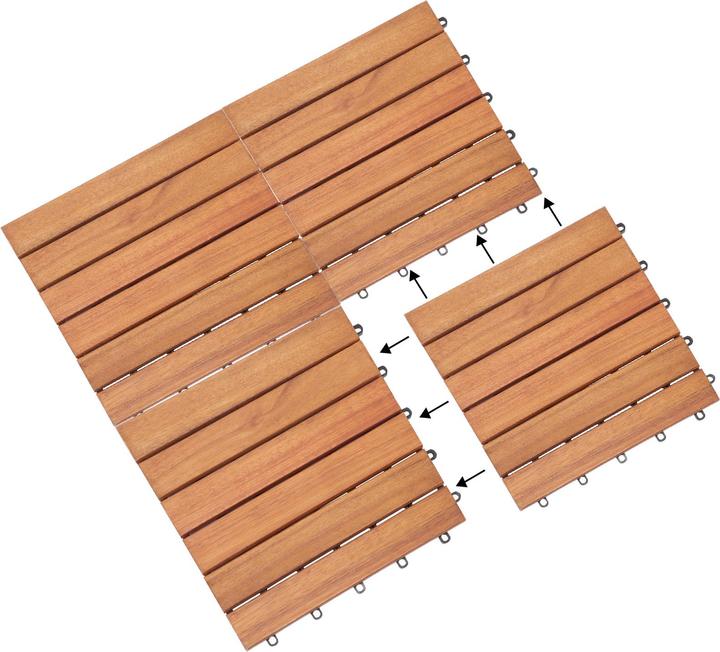 Actual product image Casaria Holzfliese (55 x, 30 x 30 cm)