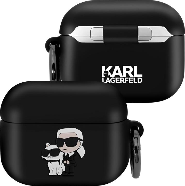 Produktbild Karl Lagerfeld 3D Logo NFT Karl and Choupette Silicone Case for AirPods Pro Black (Kopfhörer Hülle)