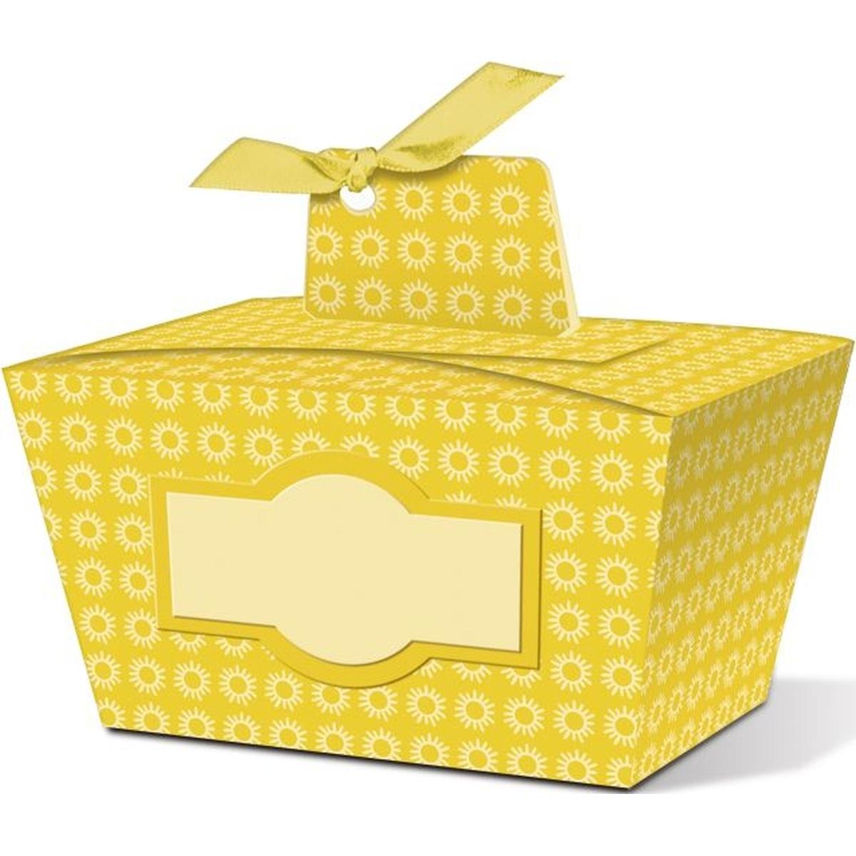 Thumbnail - Ursus, Geschenkverpackung, Geschenkbox Joelle gelb 8,5x4,5x6cm VE=5 Stück Motiv: 04 (Geschenkbox, 5 x)