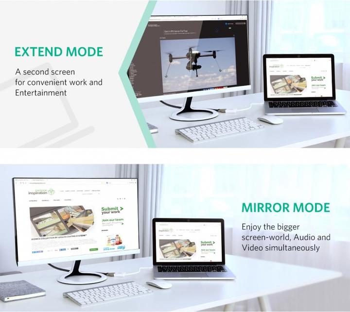 Produktbild Ugreen Mini Display Port zu HDMI Adapter Konverter 4K (Mini DP)