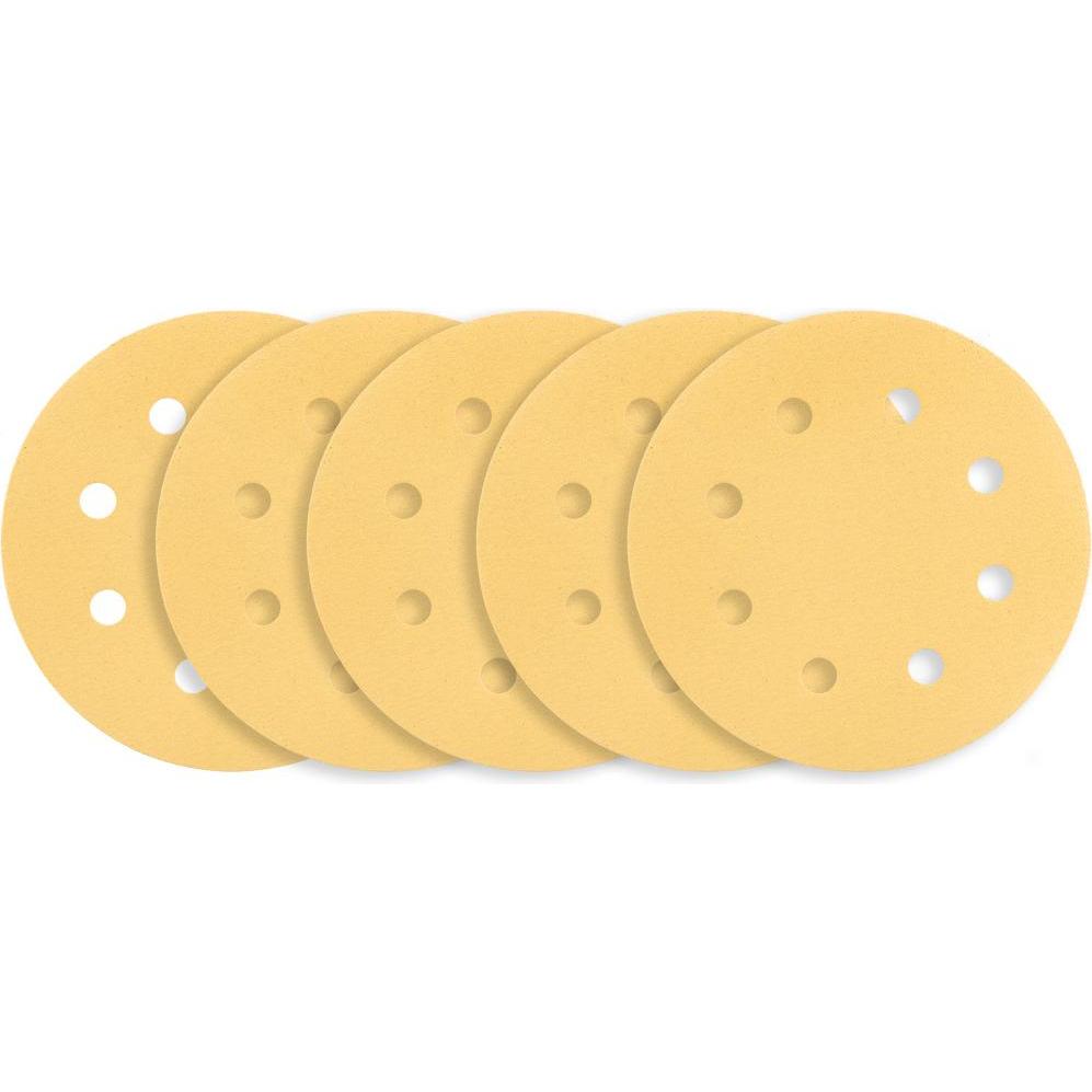 Graphite, Abrasivi, Klett-Schleifpapier 180 mm, K180, 5 Stück, mit 8 Lochung für Schleifmaschine 59G263